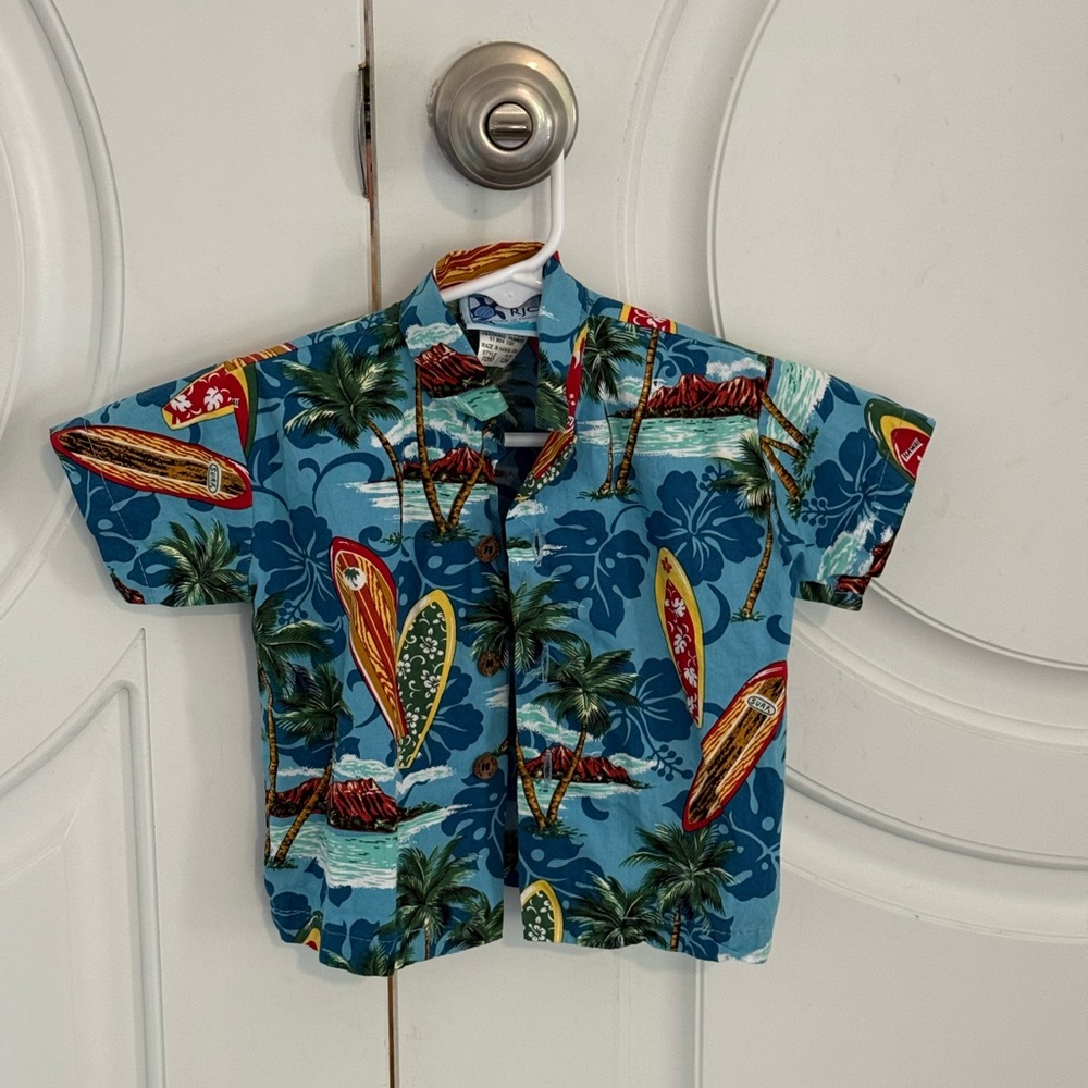 Tropical Surf Kids Button Down Shirt
